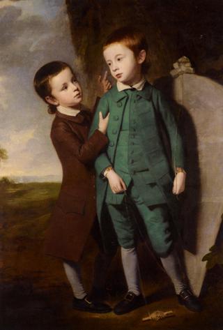 Portrait Of Two Boys With A Kite