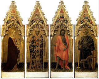 Quaratesi Altarpiece ~ Mary Magdalene, Nicholas of Bari, John the Baptist and Saint George