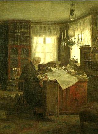 C.F. Ridderstad in His Study