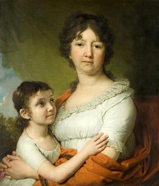 A.E.拉布齐娜与女儿的肖像