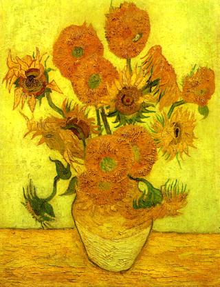 Fourteen Sunflowers in a Vase