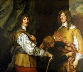 Mountjoy Blount (1597–1665), 1st Earl of Newport, George (1608–1657), Lord Goring, and a Page