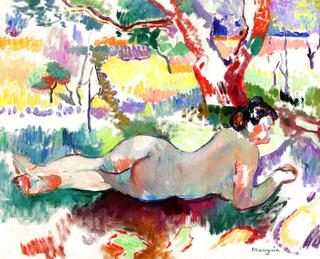Reverse Study, Nude under the Trees, Villa Demière
