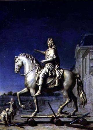 Transporting the Equestrian Statue of Louis XIV to the Place Vendome in 1699