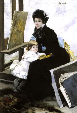 玛德琳•勒罗尔与她的女儿伊冯