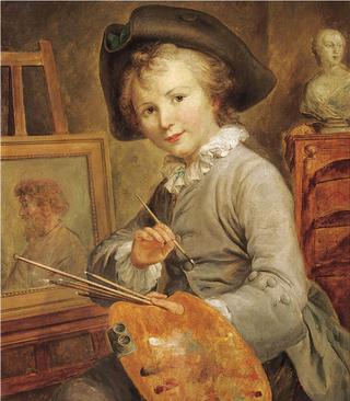 Portrait of a young boy as an artist
