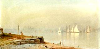 Harbor Scene and White Sails