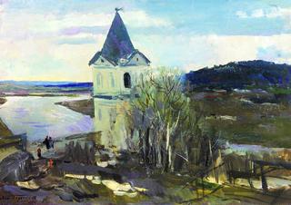 Landscape with a Tower. Early Spring