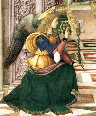 Detail of The Annunciation by Pinturicchio