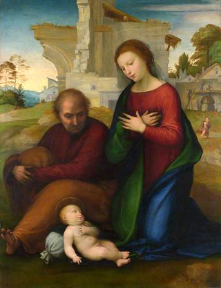 圣女与圣约瑟夫一起崇拜孩子