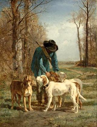 Gamekeeper and His Dogs
