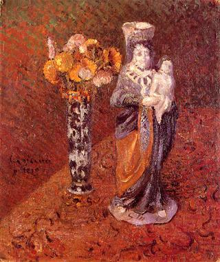 Statuette and Vase of Flowers