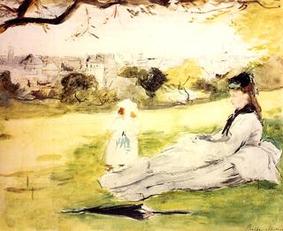 Woman and Child Seated in a Meadow
