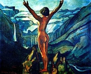 Nude in front of a Landscape