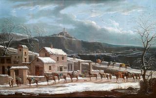 A Winter Landscape with a Caravan of Merchants