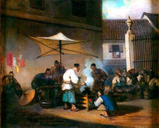 Chinese Street Scene at Macao