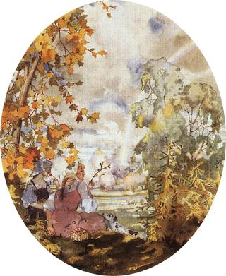 Pastoral Scene with Two Girls
