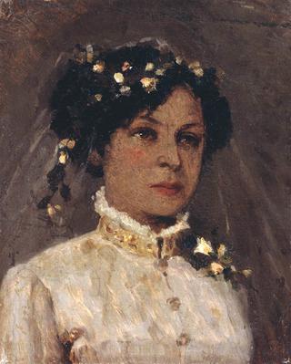玛丽亚·内斯特罗娃身着婚纱的肖像