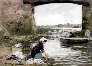 Laundress on the Banks of the Toques