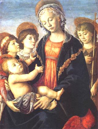 圣母玛利亚，两个天使的孩子，年轻的施洗者圣约翰