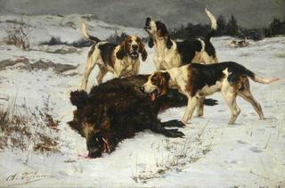 Hounds with a Boar