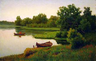 Summer Landscape with Angler