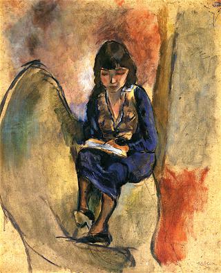 Young Reader in Blue