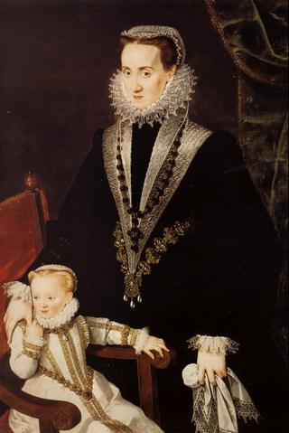 Dona Maria Manrique de Lara y Pernstein and One of Her Daughters