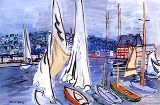 Sailing Boats in Deauville Harbor