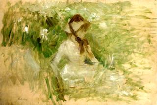 Young Woman Sitting on the Grass