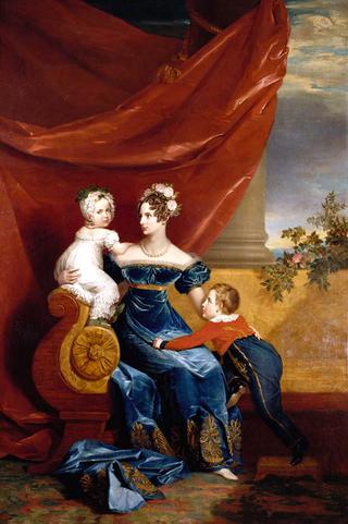 夏洛特（亚历山德拉·费奥多罗夫娜）俄国女皇，带着她的长子亚历山大和玛丽亚