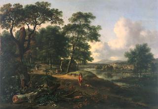 Landscape with Huntsman and Dogs