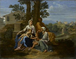 The Holy Family with Saint John and Saint Elisabeth in a landscape