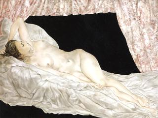 Reclining Nude with Toile de Jouy