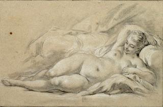 Naked Girl Reclining on a Bed