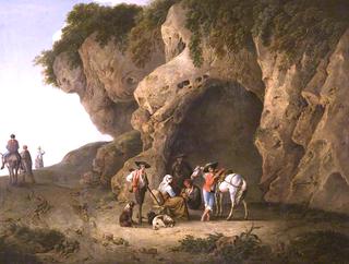 Cavern Scene near Subiaco, with Figures
