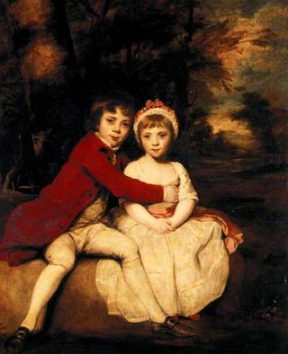 约翰·帕克三世，后来的莫利伯爵一世，和他的妹妹特蕾莎