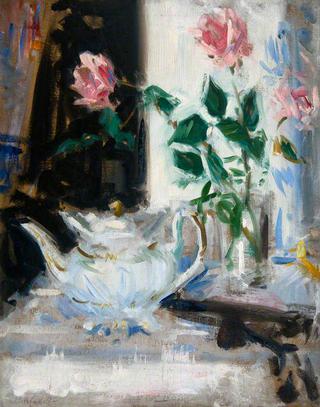 Pink Roses and Teapot