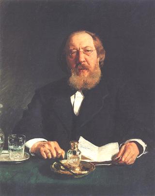 诗人和斯拉夫人伊凡·谢尔盖耶维奇·阿克萨科夫的肖像。