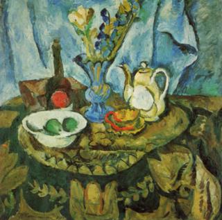 Still Life with a Coffee Pot and Brocade