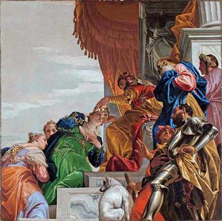 圣塞巴斯蒂亚诺（天花板）-以斯帖的故事-以斯帖被亚哈随鲁王加冕