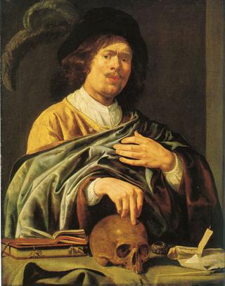Self Portrait: Man with Skull