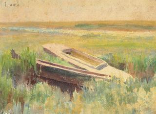 Untitled (Boats - verso of "Sunset Glow")