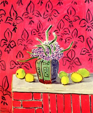Lemons against a Fleur-de-lis Background