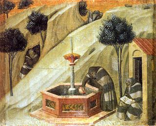 Hermits at the Fountain of Elijah (predella panel)