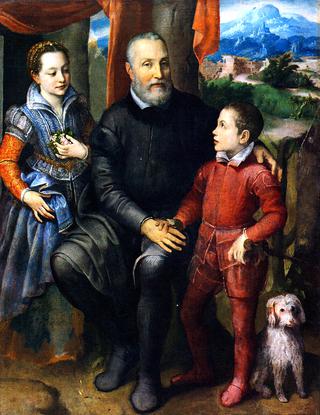 艺术家的家庭肖像：她的父亲阿米卡，妹妹密涅瓦和哥哥阿斯德鲁贝尔