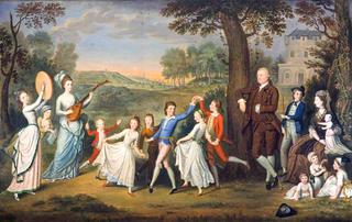 皮特菲拉的约翰·哈尔克特爵士，第四男爵，玛丽·汉密尔顿，哈尔克特夫人和他们的家人