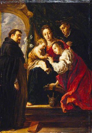 The Mystic Marriage of Saint Catherine (after Domenico Fetti)