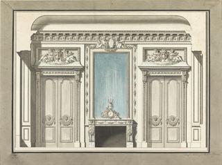Wall Elevation for a Salon with Mantelpiece