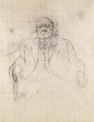 温斯顿·丘吉尔的习作肖像